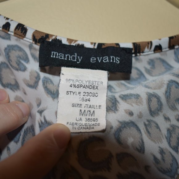 Women's Leopard Cowl Neck Sleeveless Shirt - Size Medium - Picture 2 of 8